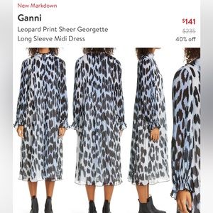 Ganni long sleeve midi dress